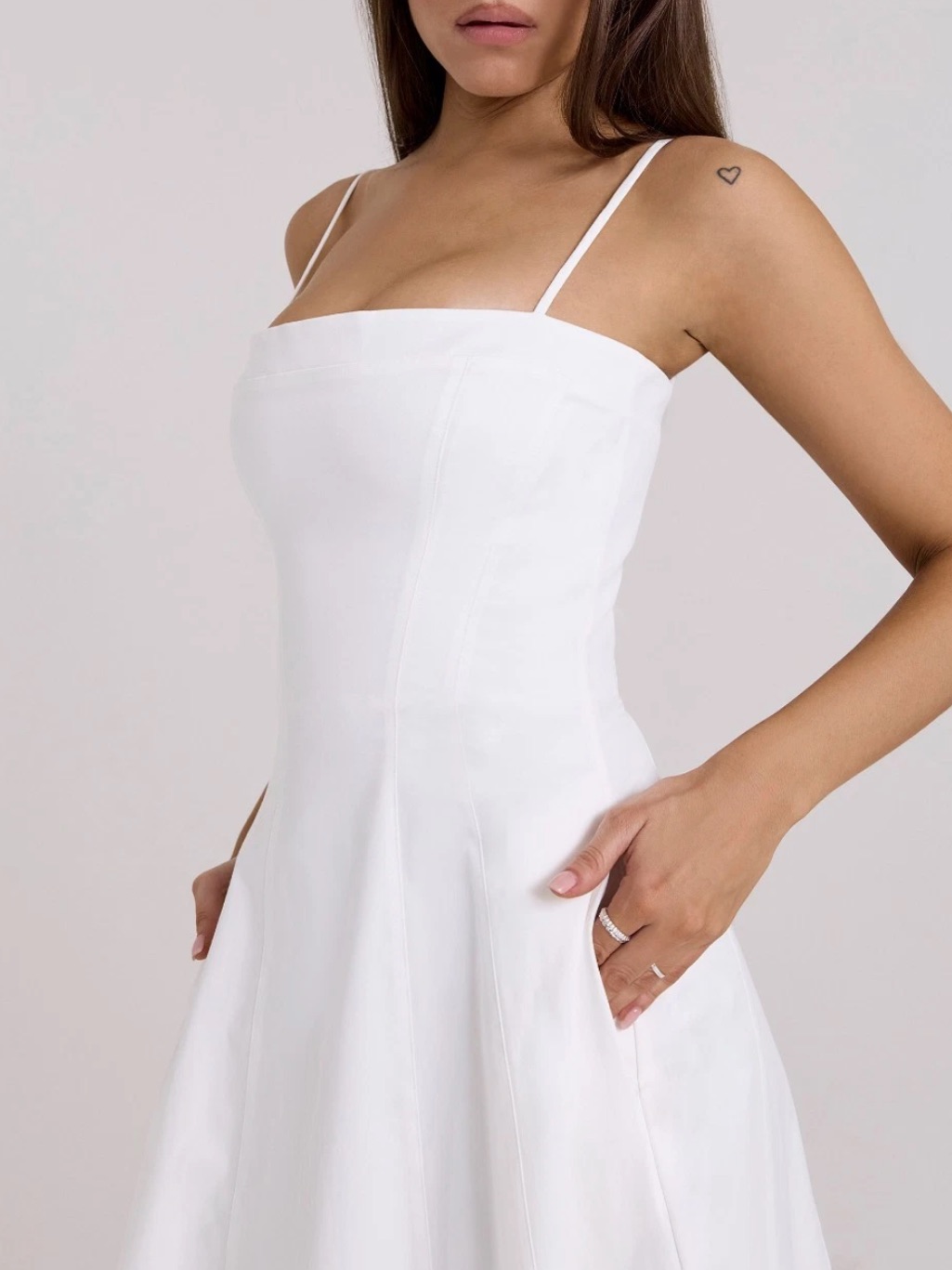 House Of Cb Dolly White Cotton Midi Sundress